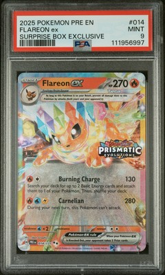 PSA 9* 2025 Pokemon Prismatic Evolutions STAMPED Card - FLAREON EX