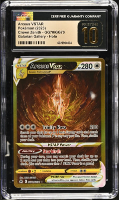 CGC 10 PRISTINE Arceus Vstar GG70 Crown Zenith Secret Rare Full