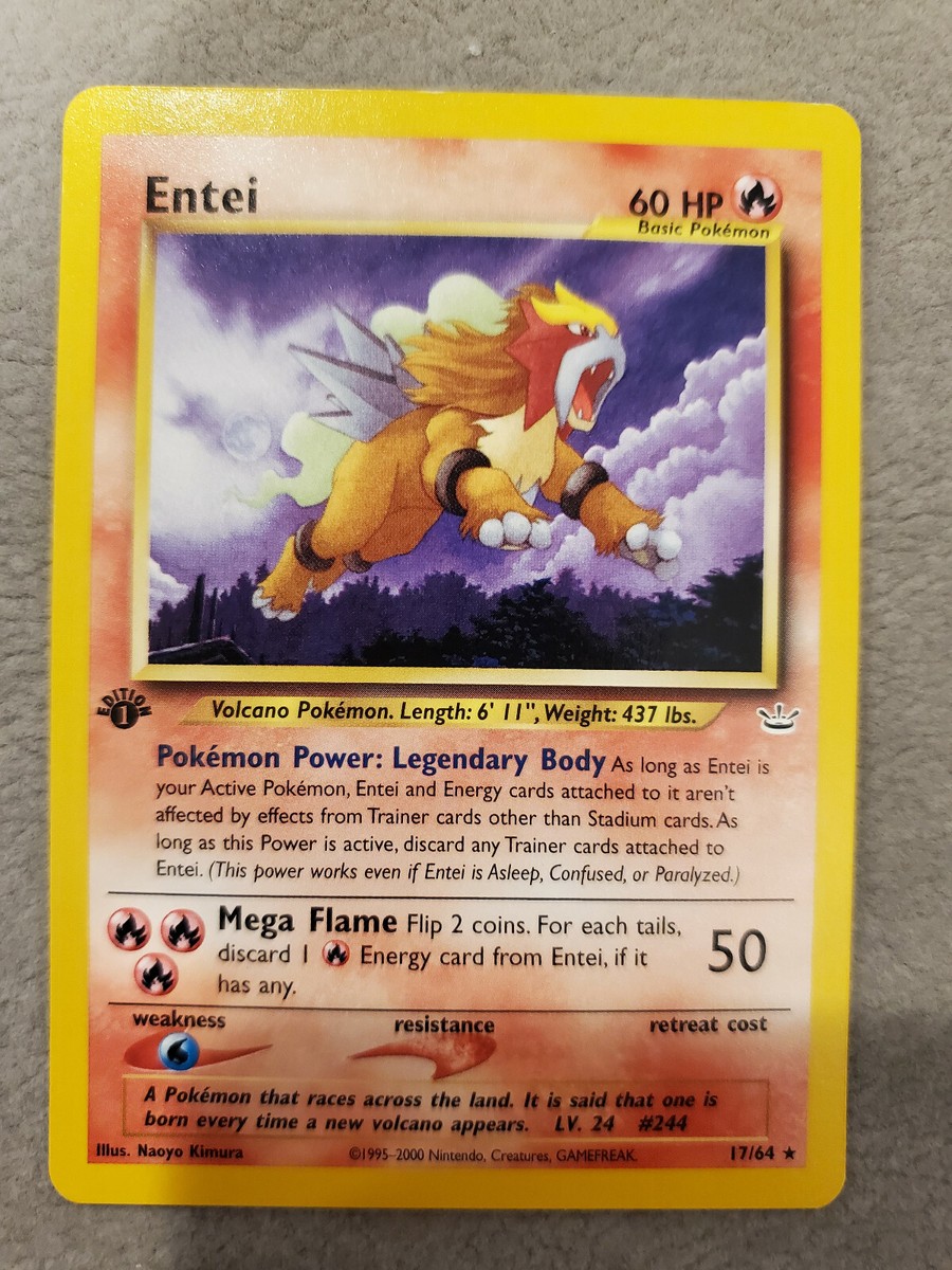 Entei NM 1st Edition 17/64 Neo Revelation Non-Holo Pokemon Card | eBay