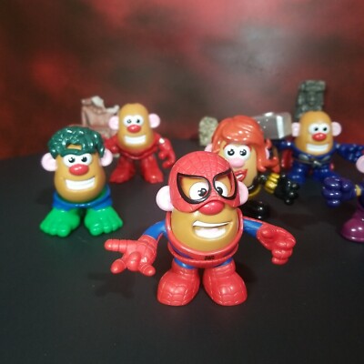 Lot of 6 Mini Mr. Potato Head Marvel Mixable Mashable Heroes