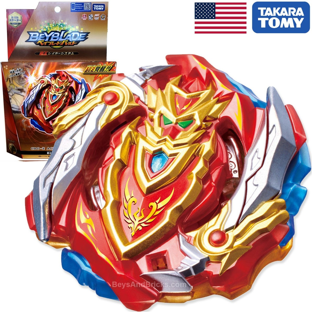 TAKARA TOMY Turbo / Cho-Z Achilles .00.Dm Burst Beyblade B-129