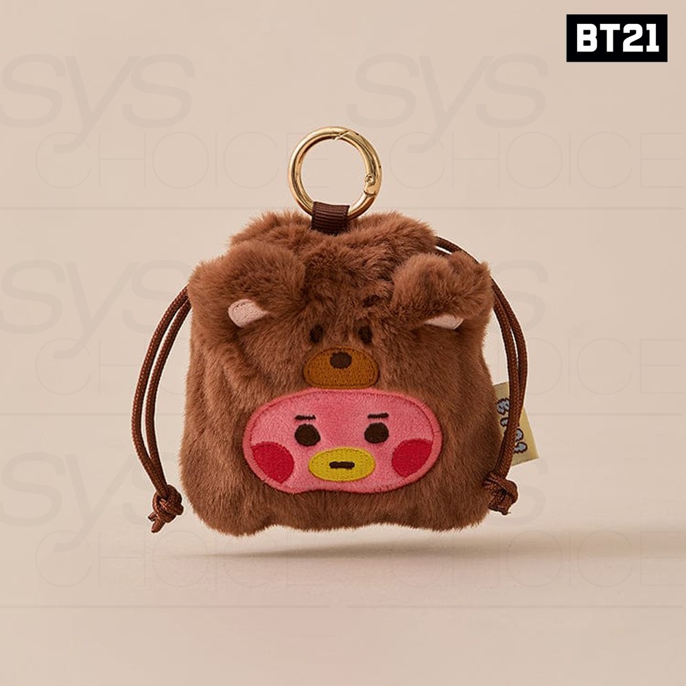 BTS BT21 Official Authentic Goods BABY MINI BAG CHARM POUCH FLUFFY