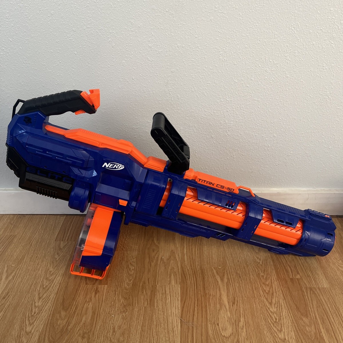 Nerf Titan CS-50 N-Strike Elite Blaster with 50 Dart Drum Tested
