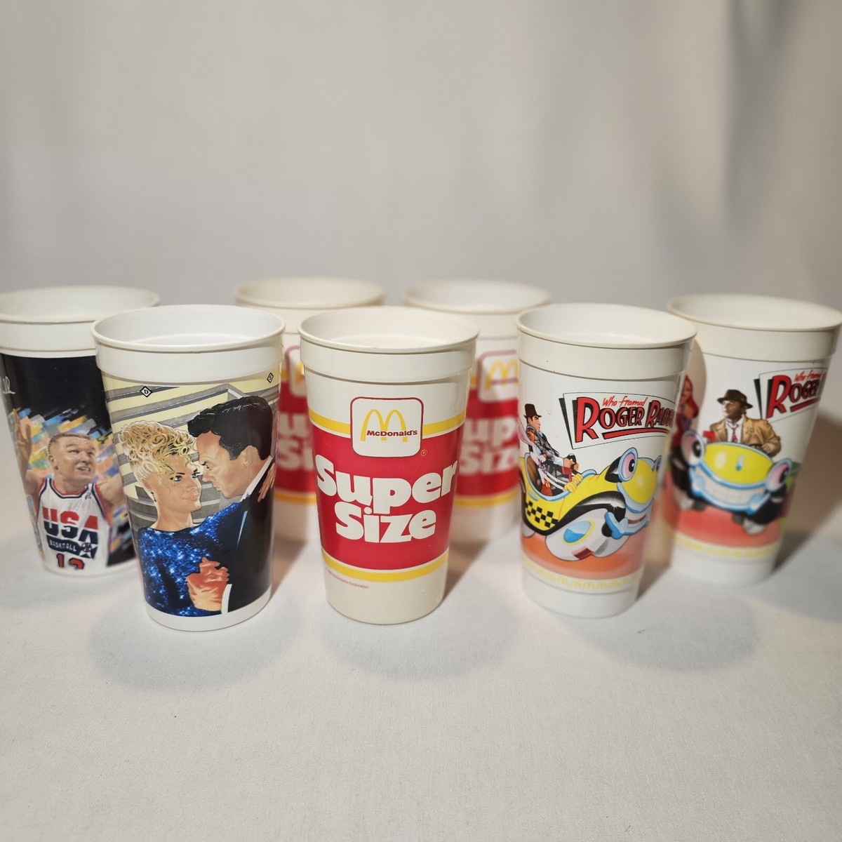 1980s+90s McDonald's SUPER SIZE Promotion cups Drink Cup (Scarce