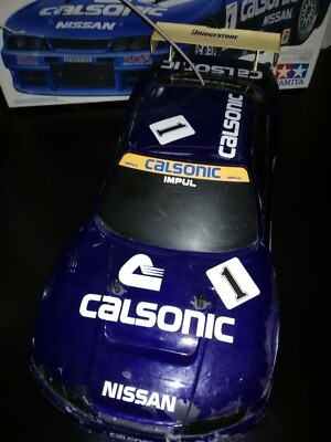 TAMIYA 1/10 RC Calsonic Skyline GT-R 4WD Racing Car Model Kit from