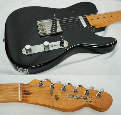 FERNANDES THE REVIVAL RTE-45 '76 MODEL TELECASTER BLACK 80s Made