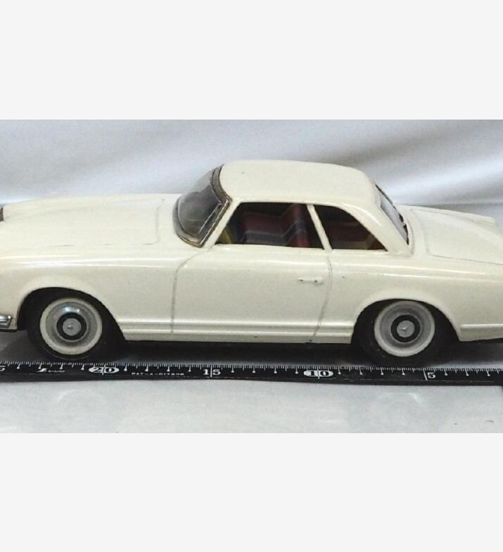 旭玩具【メルセデス ベンツ230SL白ホワイト】ブリキtin toy car箱無