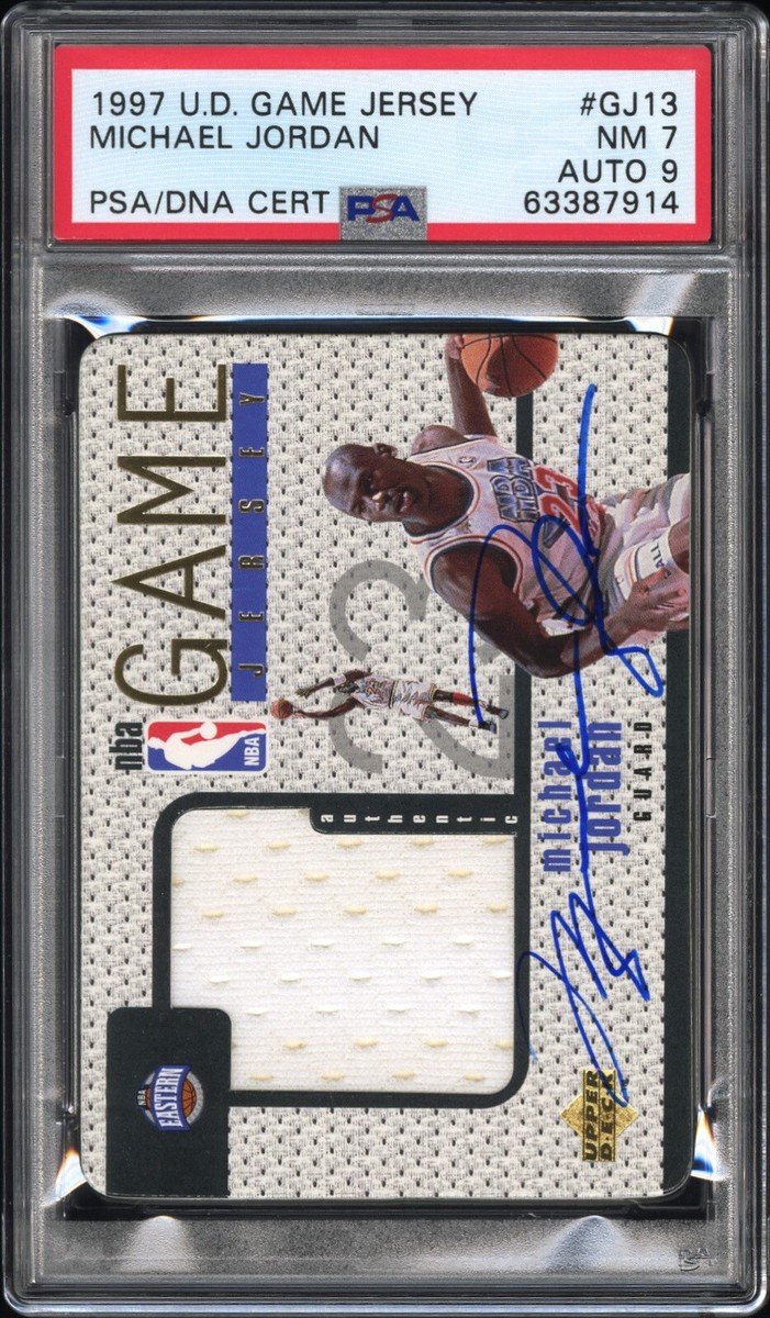 1997 Upper Deck Game Jersey Michael Jordan Auto on card! PSA U.D