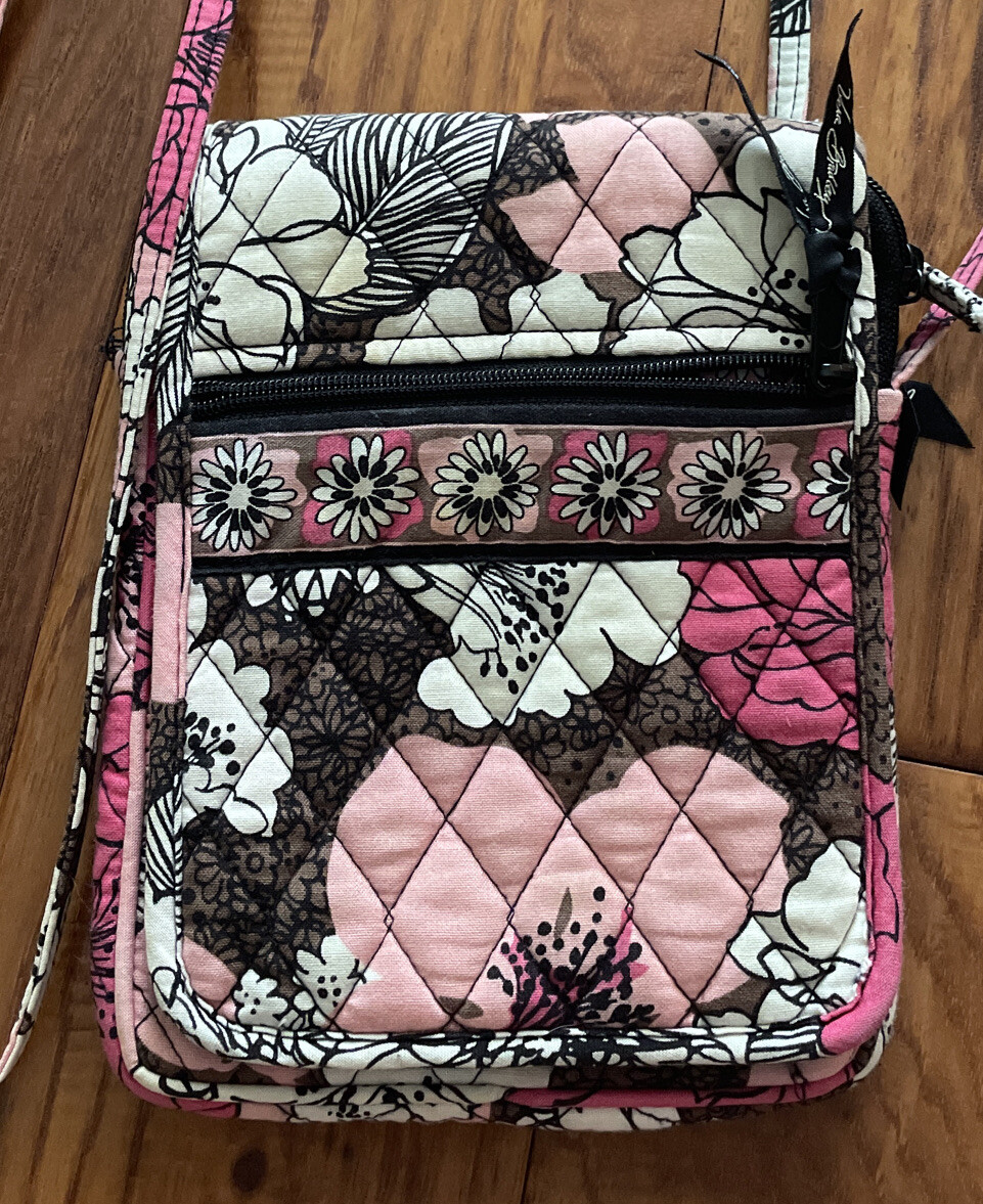 vera bradley mocha rouge flap crossbody bag 8” X 6.5” | eBay