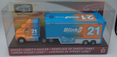 Disney Pixar Cars Speedy Comet's Hauler Blinkr 21 Transport Truck