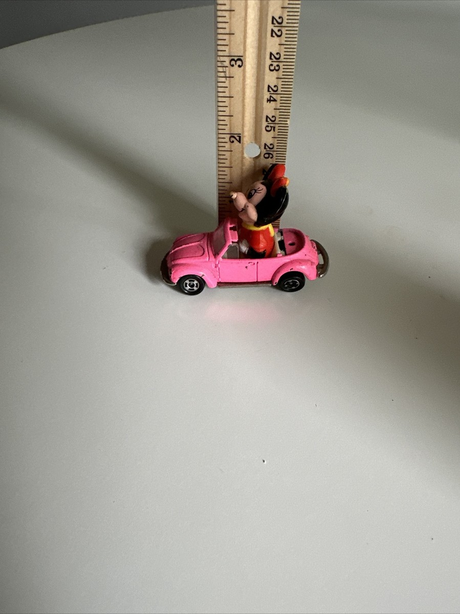 Vintage Tomy Disney Minnie Mouse Pink Volkswagen Convertible Die