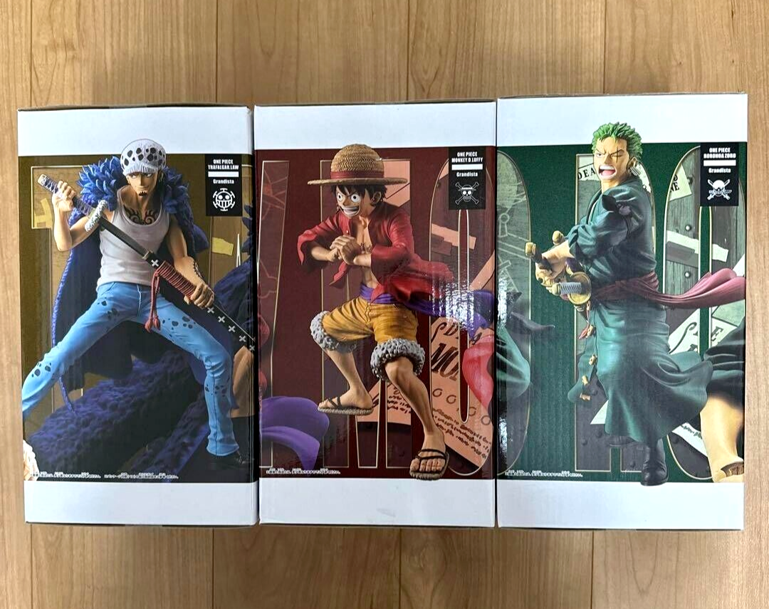 One Piece Grandista Figure Luffy & Zoro & Law Set of 3 Banpresto