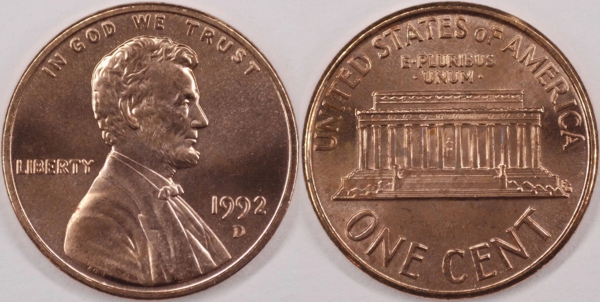 Denver 1992 Lincoln Memorial Small Cents (1959-2008) for sale | eBay