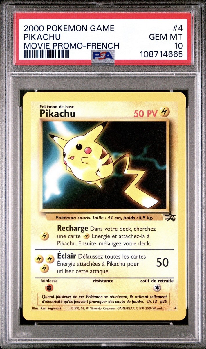 2000 Pokemon FRENCH Movie Promo Pikachu 4 PSA 10 GEM MINT | eBay