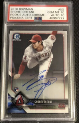 Shohei Ohtani 2018 bowman chrome auto #SO PSA 10 With 10 Auto