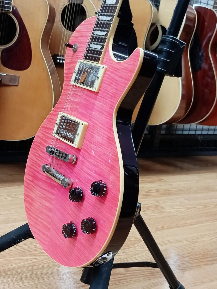 BURNY LSD-55N Les Paul type Pink burst Electric Guitar Used From