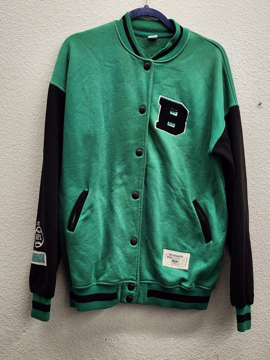 XL Army Zip BTS 3rd Muster Varsity Baseball Snap Jacket Bomber