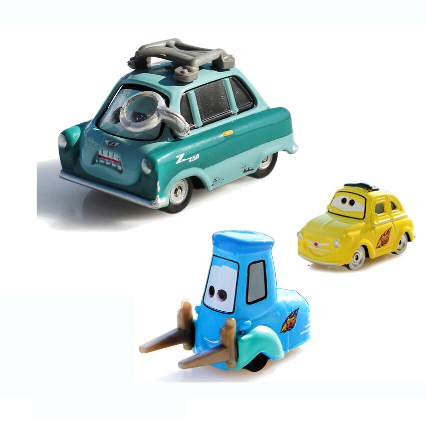 3 Pack Model Car Gift Disney Pixar Cars Luigi & Guido Professor Z