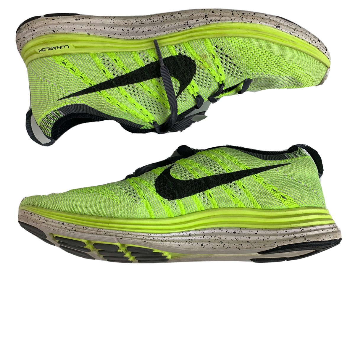 Nike Lunarlon Flyknit One Womens Size 8.5 Running Shoes Neon Green