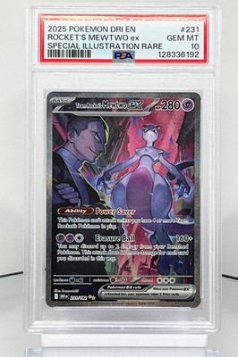 Team Rocket's Mewtwo ex 231/182 - PSA 10 6192 - SV10 Illustration