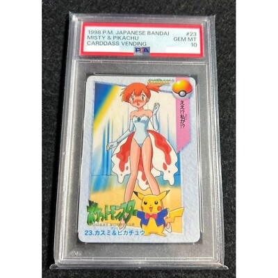 PSA 10 Pokemon Bandai Misty & Pikachu Carddass Vending 1998 #23