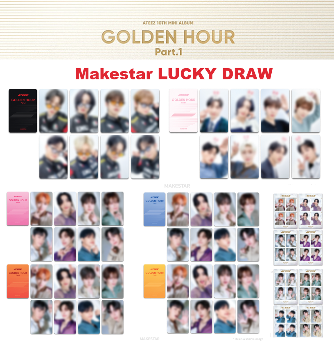 ATEEZ [GOLDEN HOUR : Part.1] MAKESTAR LUCKY DRAW LD POB PHOTOCARD
