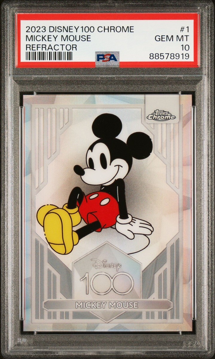 2023 Topps Chrome Disney 100 Mickey Mouse #1 PSA 10 Grade Silver