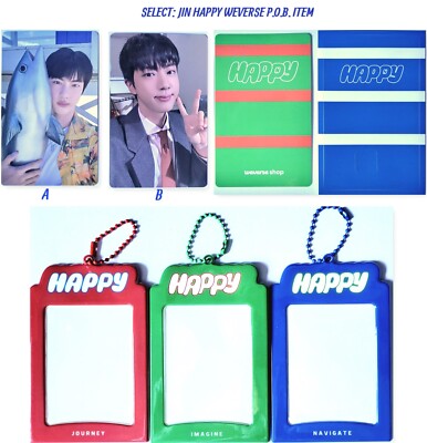 JIN BTS HAPPY OFFICIAL WEVERSE PHOTOCARD SET + 3p HOLDERS +STICKER