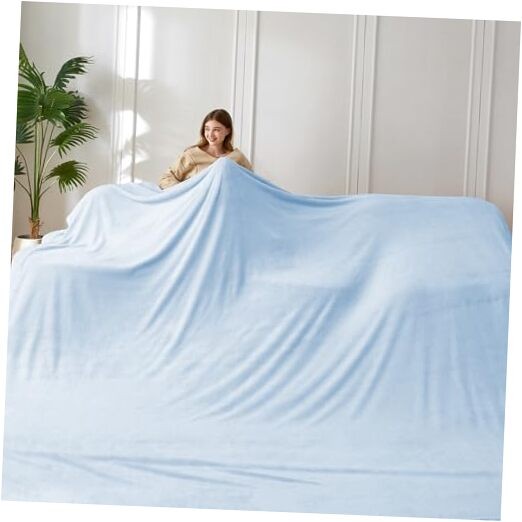 Oversized King Fleece Blanket 120x138 inches, Soft Cozy 120