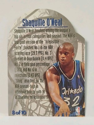 95-96 Fleer Metal Shaquille O'neal Maximum Metal Die-Cut Insert #8