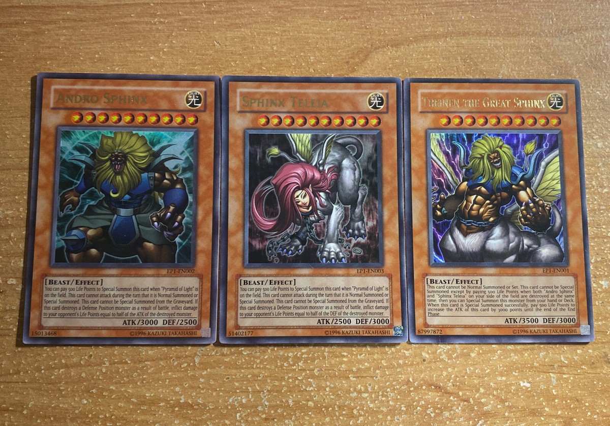 🔥 YUGIOH Great SPHINX Set Of 3 Full Ultra HOLOFOIL ANDRO THEINEN