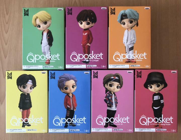 BTS TinyTAN Q Posket Figure B color Complete Set of 7 Banpresto