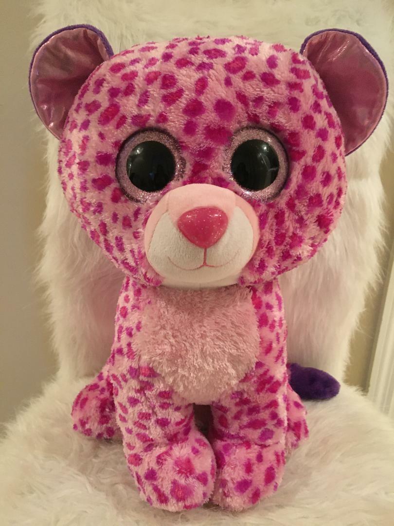 JUMBO TY BEANIE BOO GLAMOUR THE PINK CHEETAH GIANT STUFFED ANIMAL