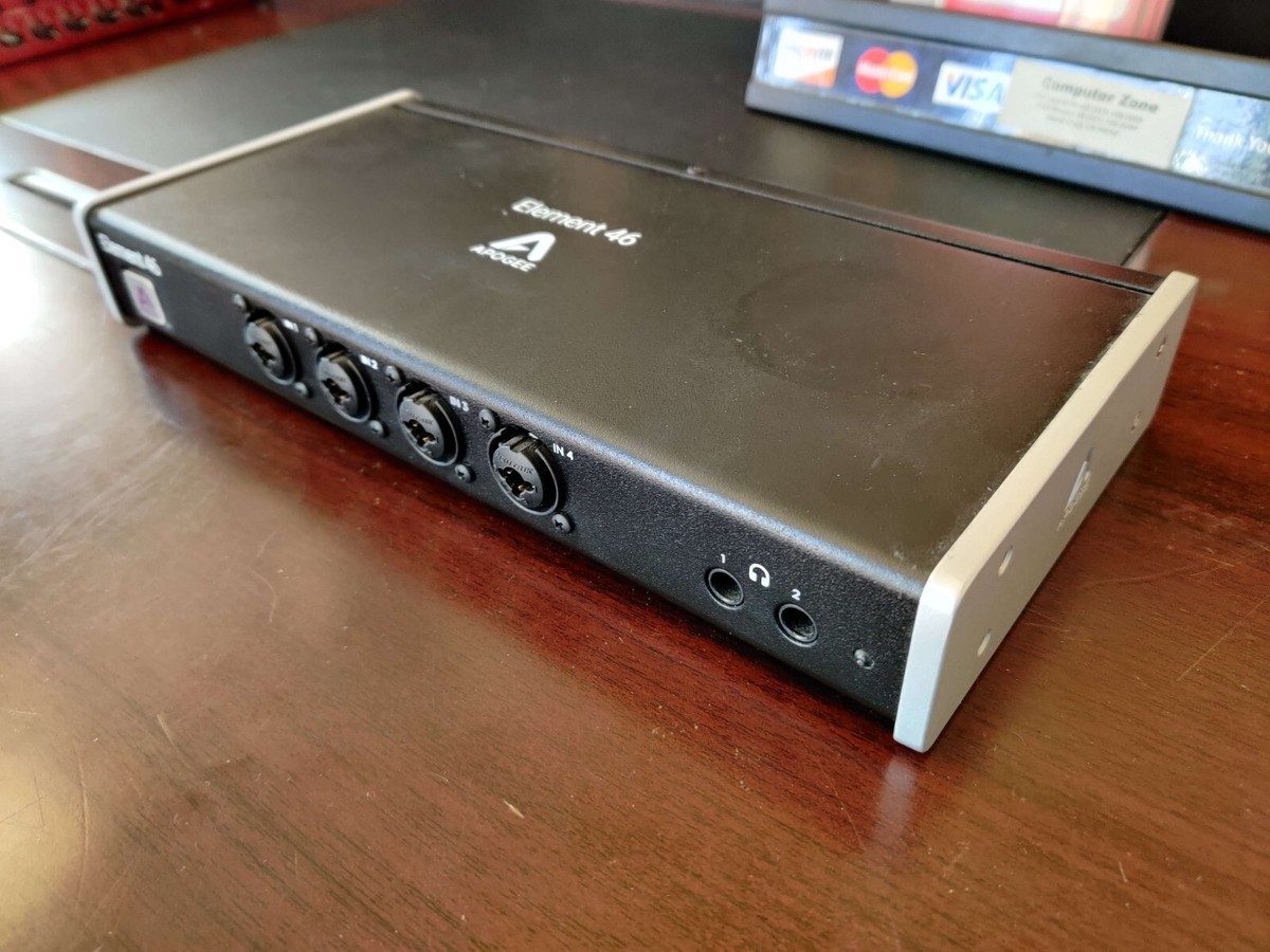 Apogee Element 46 audio system with Thunderbolt. No cables