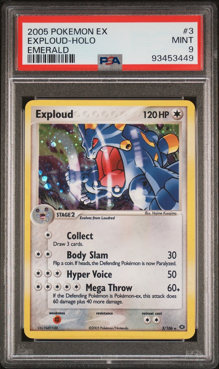 PSA 9 Exploud Holo 3 2005 Pokemon Ex Emerald Card 93453449 | eBay