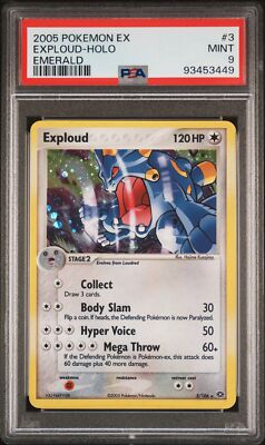 PSA 9 Exploud Holo 3 2005 Pokemon Ex Emerald Card 93453449 | eBay
