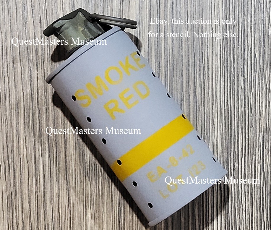 U.S. WWII M18 Smoke Grenade, Red Smoke, Stencil, Stencil 129b | eBay