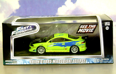 GREENLIGHT 1/43 BRIAN'S 1995 MITSUBISHI ECLIPSE LIME GREEN FAST