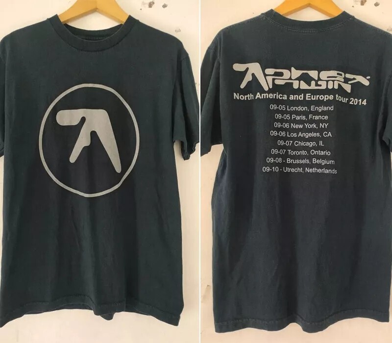 Aphex Twin 90s Tour 2014 2 Side Black Short Sleeve Unisex T shirt