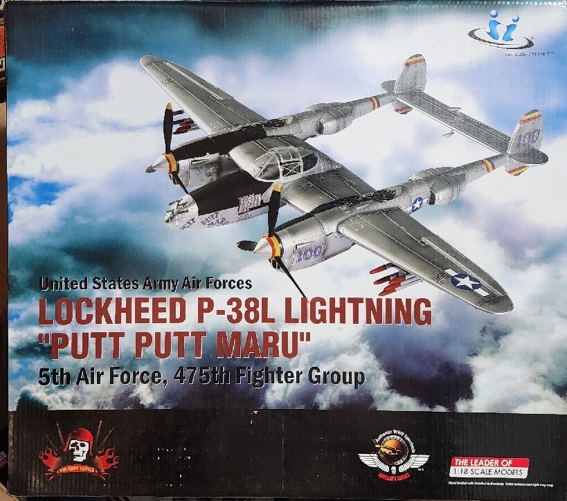 JSIJS International 1:18 Scale Lockheed P-38L Lightning 