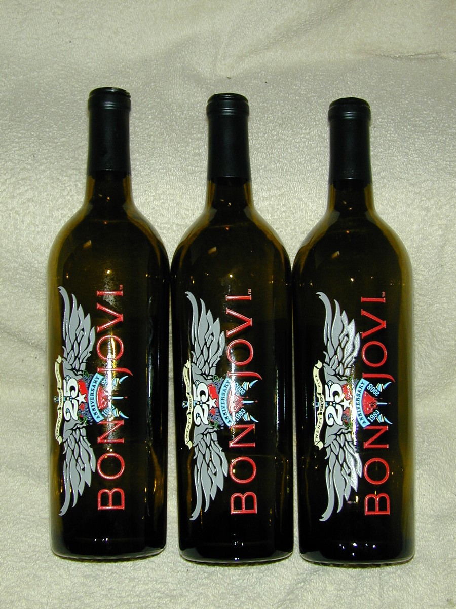 3) BON JOVI 25th Anniversary Bottles LIMITED EDITION sold 
