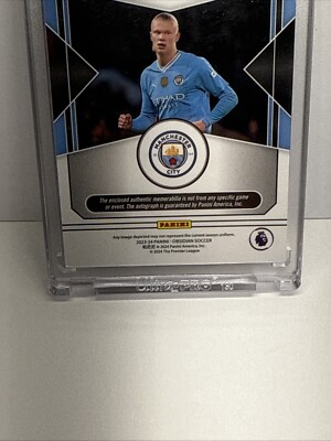 2023-24 Panini Obsidian Soccer Erling Haaland Obsidian Patch Auto
