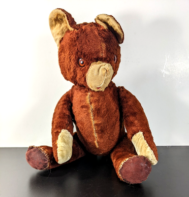 Vintage Ideal Toy Corp Articulated Teddy Bear, Brown, 14