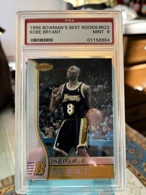 1996 Bowmans BEST KOBE BRYANT ROOKIE RC #R23 PSA 9 Mint HOF Lakers