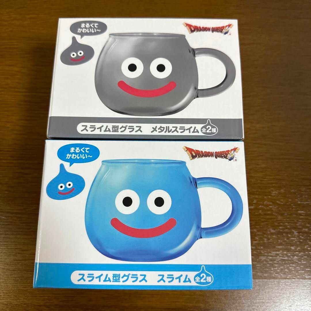 Dragon Quest Metal Slime Glass Mug Cup 2 Set Akira Toriyama Square
