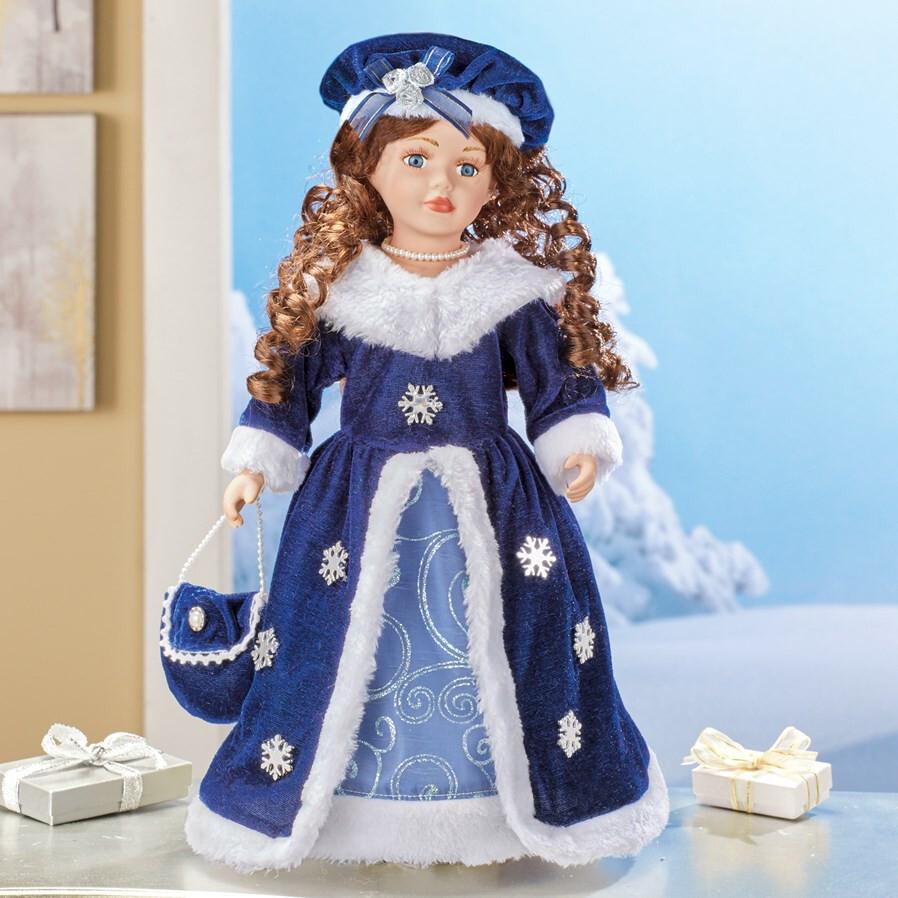 Winter Elena Christmas Doll in Blue Dress 17