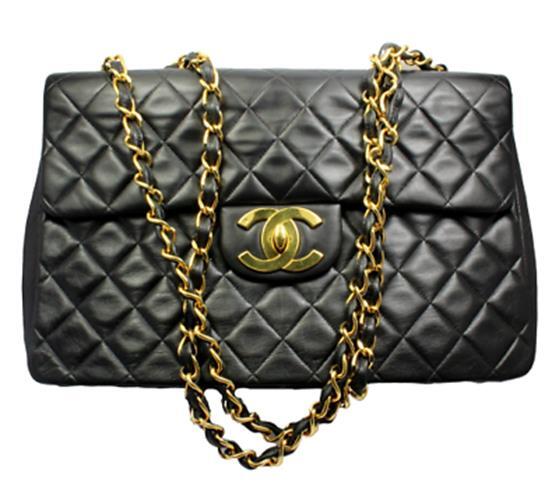 1995 Chanel Jumbo XL Maxi Black Quilted Lambskin Single Flap