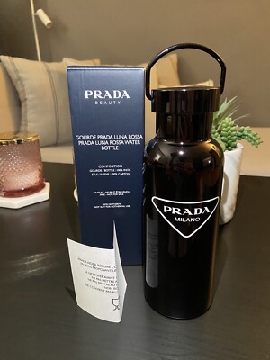 PRADA Beauty Stainless Steel Water Bottle 16.9 oz. 500ml Black NEW