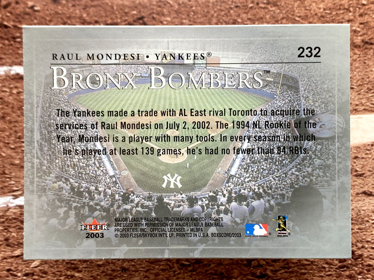 2003 Fleer Box Score Bronx Bombers Raul Mondesi #232 | eBay