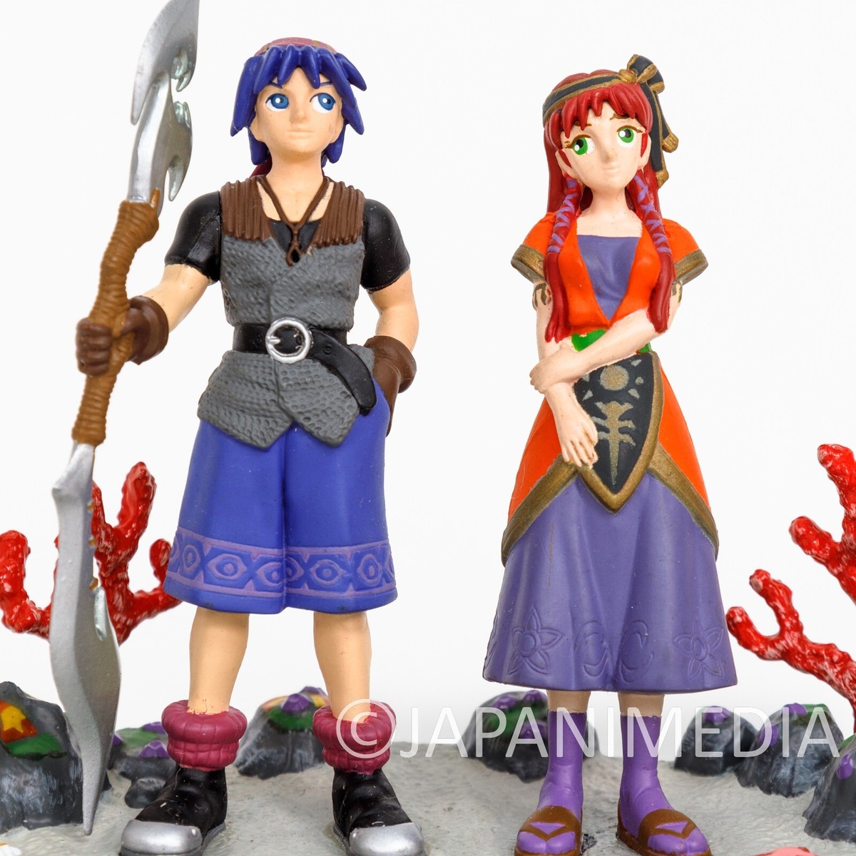 RARE! Chrono Cross Serge vs Leena Diorama Figure JAPAN GAME NOBOX